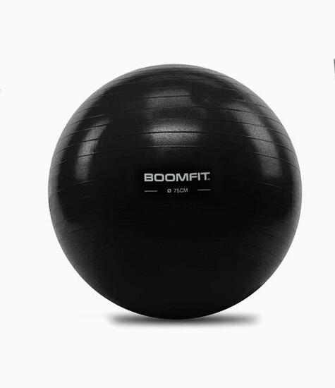 Gymnastik-Pilates-Ball Schwarz 65cm - BOOMFIT