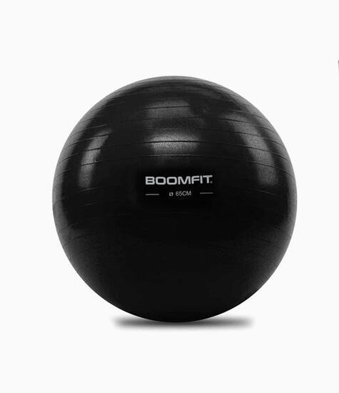 Gymnastik-Pilates-Ball Schwarz 65cm - BOOMFIT
