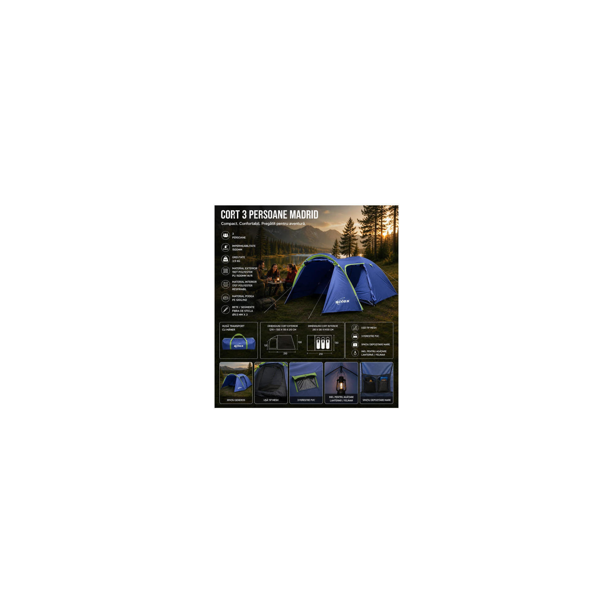 Cort pentru 3 persoane tip MADRID 82191