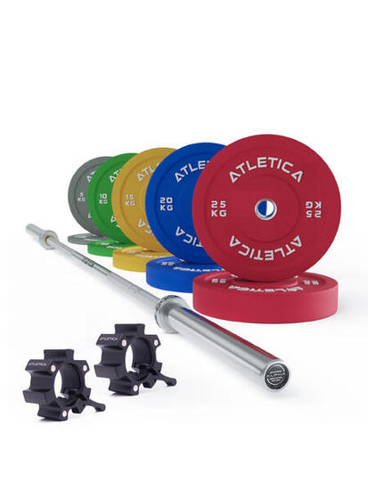 Langhantel Set | Alpha Weightlifting |150kg Bumper Plates | Aluminium Collars
