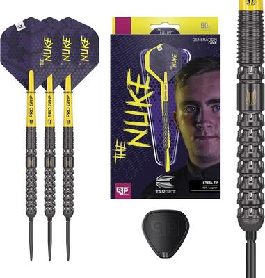 Luke littler g1 steel tip darts set met swiss point technologie