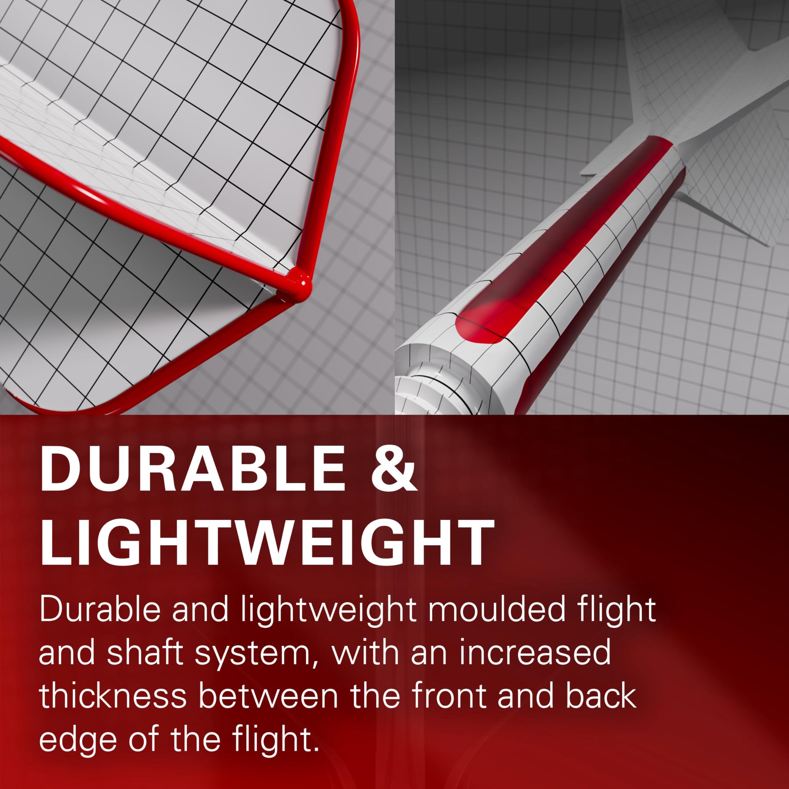 K Flex Integrierte Dart Flights und Shafts No.6 Medium 33mm 5/7