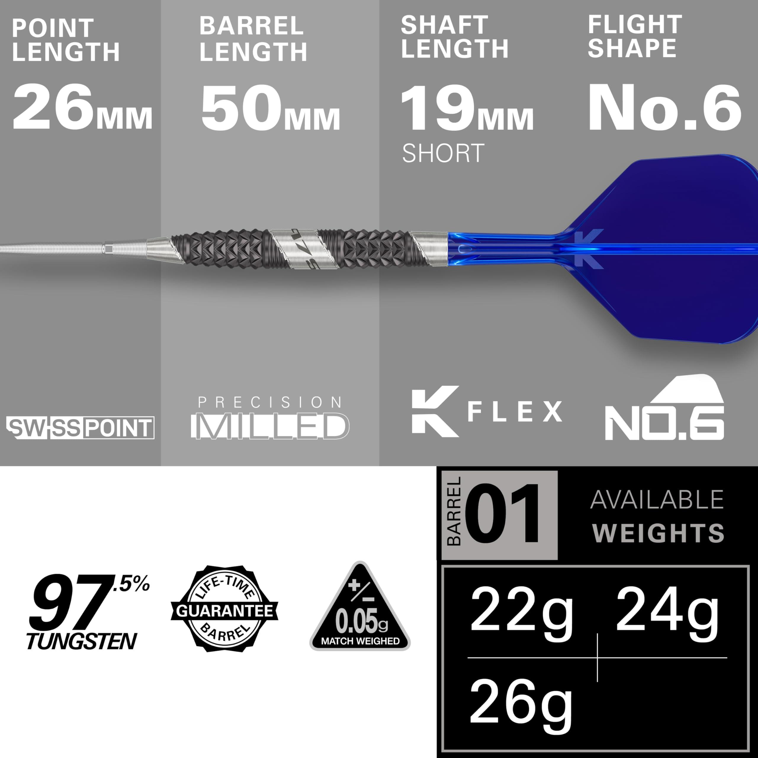 Set de fléchettes acier 975 Ultra Marine 97,5% tungstène 2/6