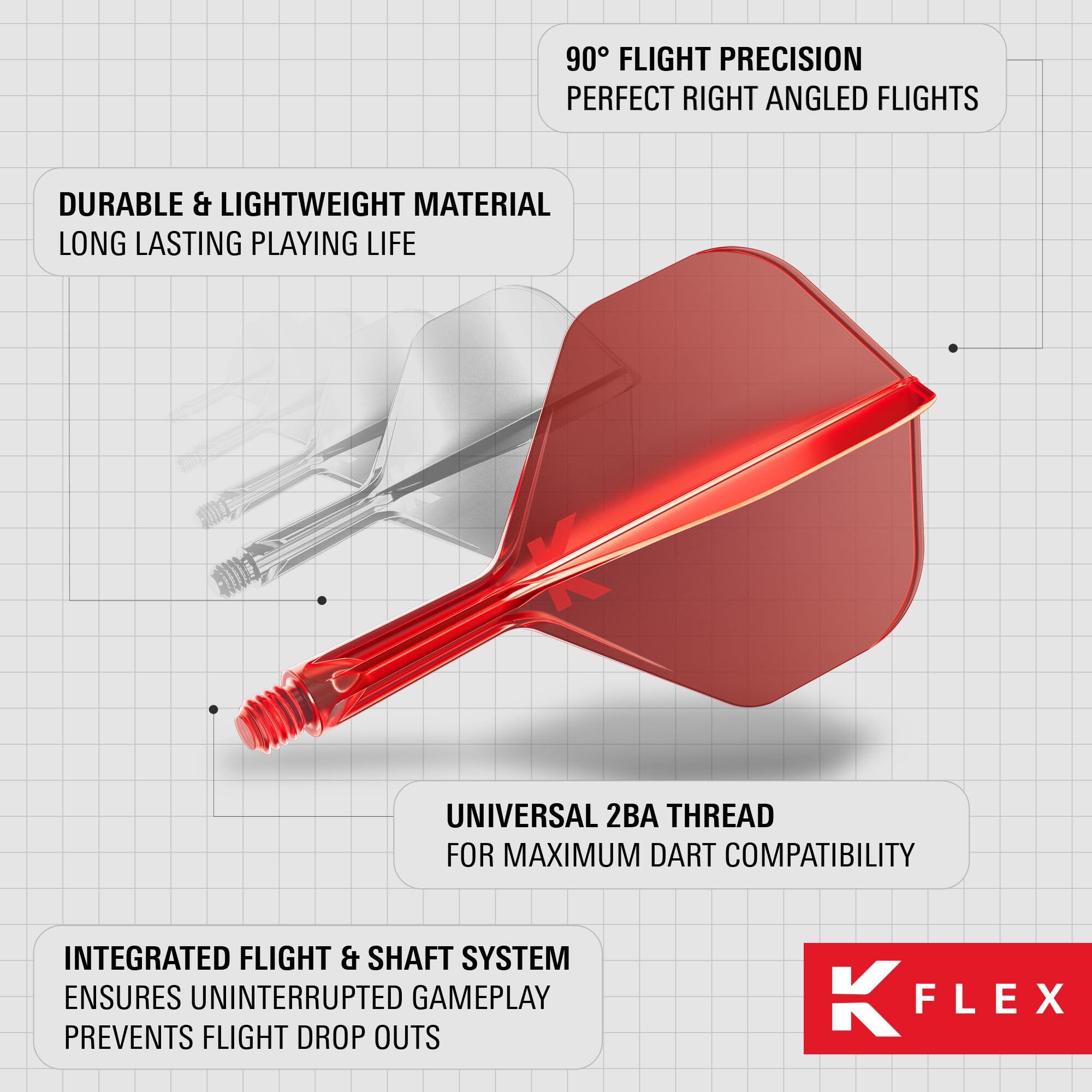 K-Flex Integrierte Dart Flights und Shafts No.2 6/7