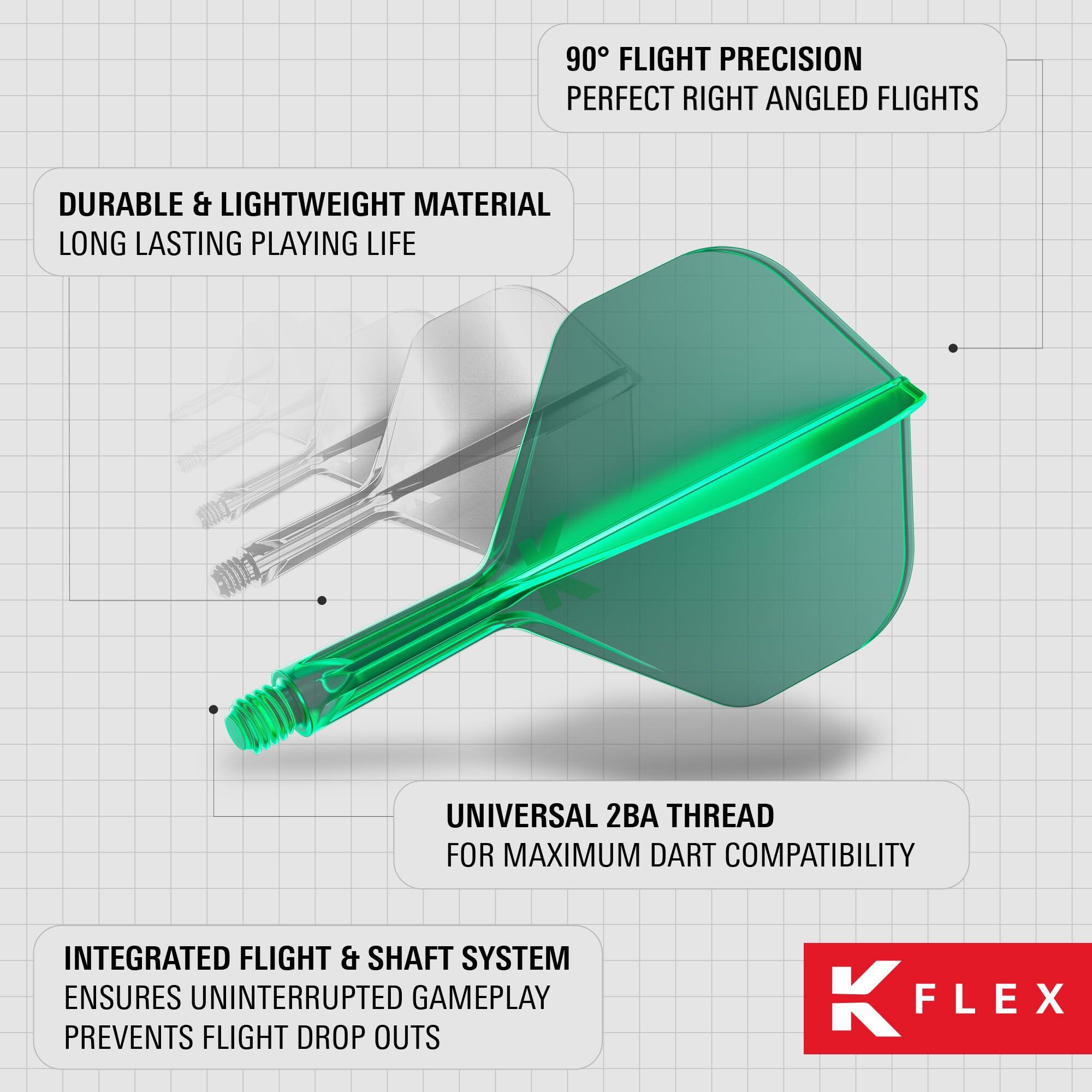 K-Flex geïntegreerde dartflights en shafts No.2 medium 33mm 6/7