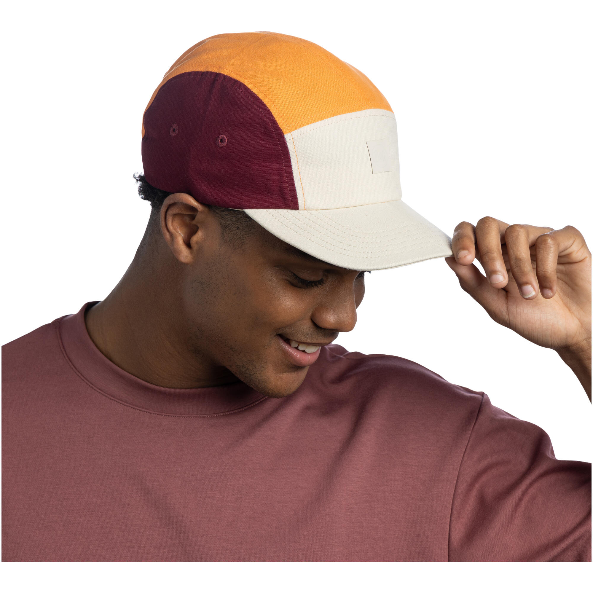 Gorra 5 Panel Venture Cap Unisex Buff Blanco 3/7