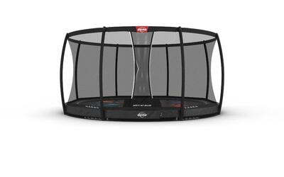 Trampoline elite inground 430 + veiligheidsnet deluxe grijs