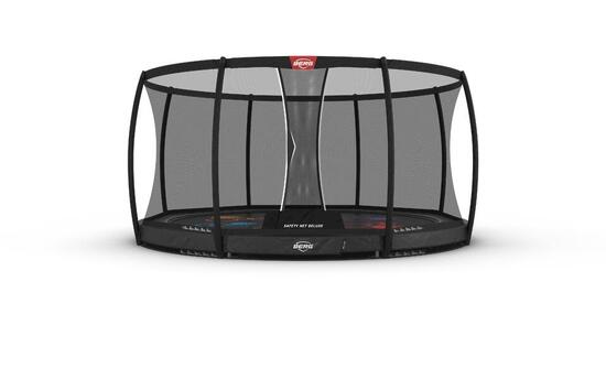 Trampoline Elite InGround 430 + Filet Séc. Deluxe Gris Levels