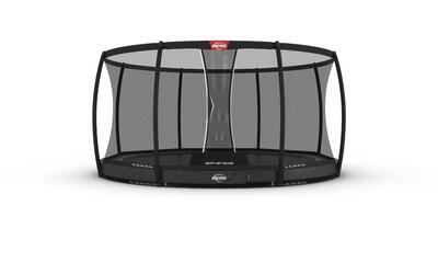 Trampoline elite inground 430 + veiligheidsnet deluxe grijs