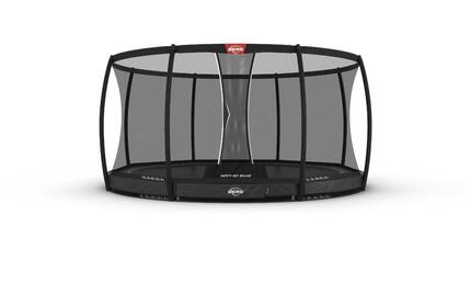 Trampoline Elite InGround 430 + Filet Séc. Deluxe Gris