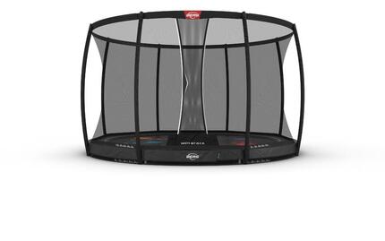 Trampoline Elite InGround 430 + Filet Séc. DLX XL Gris