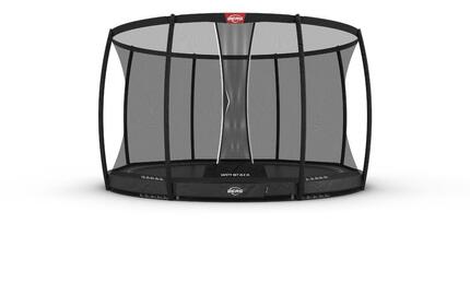 Trampoline Elite InGround 430 + Veiligheidsnet DLX XL Grijs