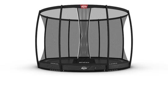 Trampoline Elite InGround 430 + Veiligheidsnet DLX XL Grijs