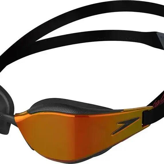 Speedo Fastskin Hyper Elite Mirrored Swimming Goggles Black Red