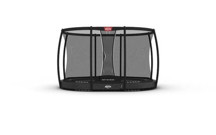 Trampoline Grand Champion InGround 470 + Filet Séc. Deluxe Gris