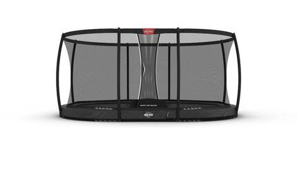 Trampoline Grand Champion InGround 470 + Filet Séc. Deluxe Gris