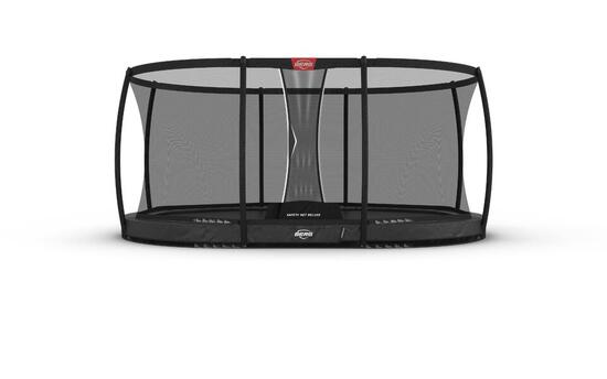 Trampoline Grand Champion InGround 470 + Filet Séc. Deluxe Gris