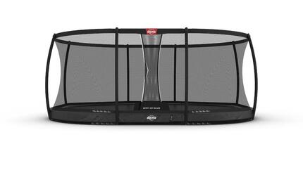 Trampoline Grand Elite InGround 520 + Filet Séc. DLX XL Gris