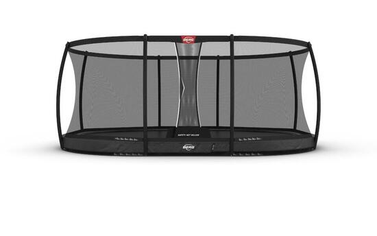 Trampoline Grand Elite InGround 520 + Filet Séc. Deluxe Gris