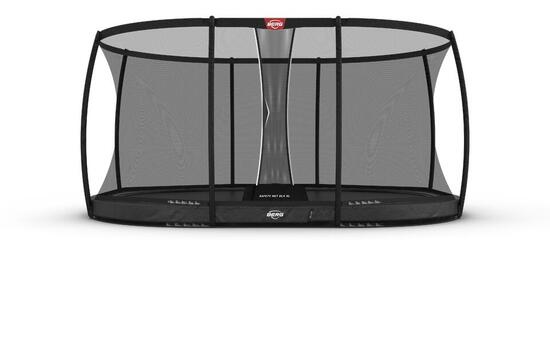 Trampoline Grand Elite InGround 520 + Filet Séc. DLX XL Gris