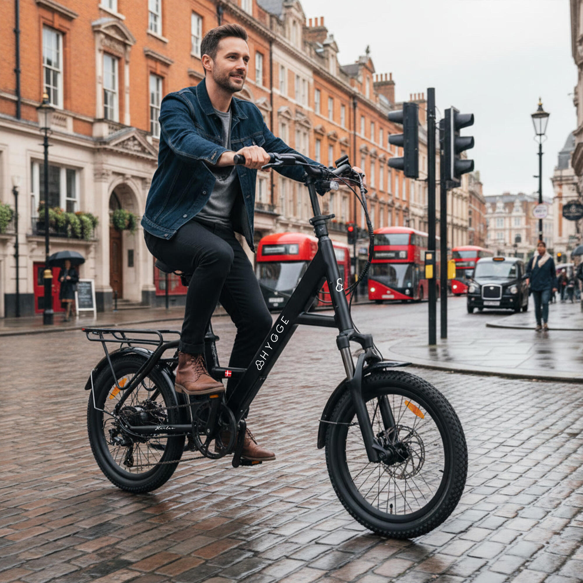 Herlev Auto 2026 Vélo Électrique Ville, 3 Vitesses Auto, Courroie – Noir 3/7