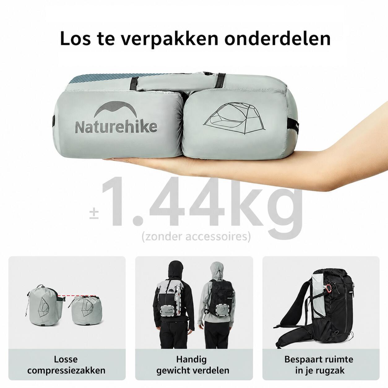 Star River™ UL Ultraleichtes 2-Personen-Backpackingzelt - Steingrau 5/7