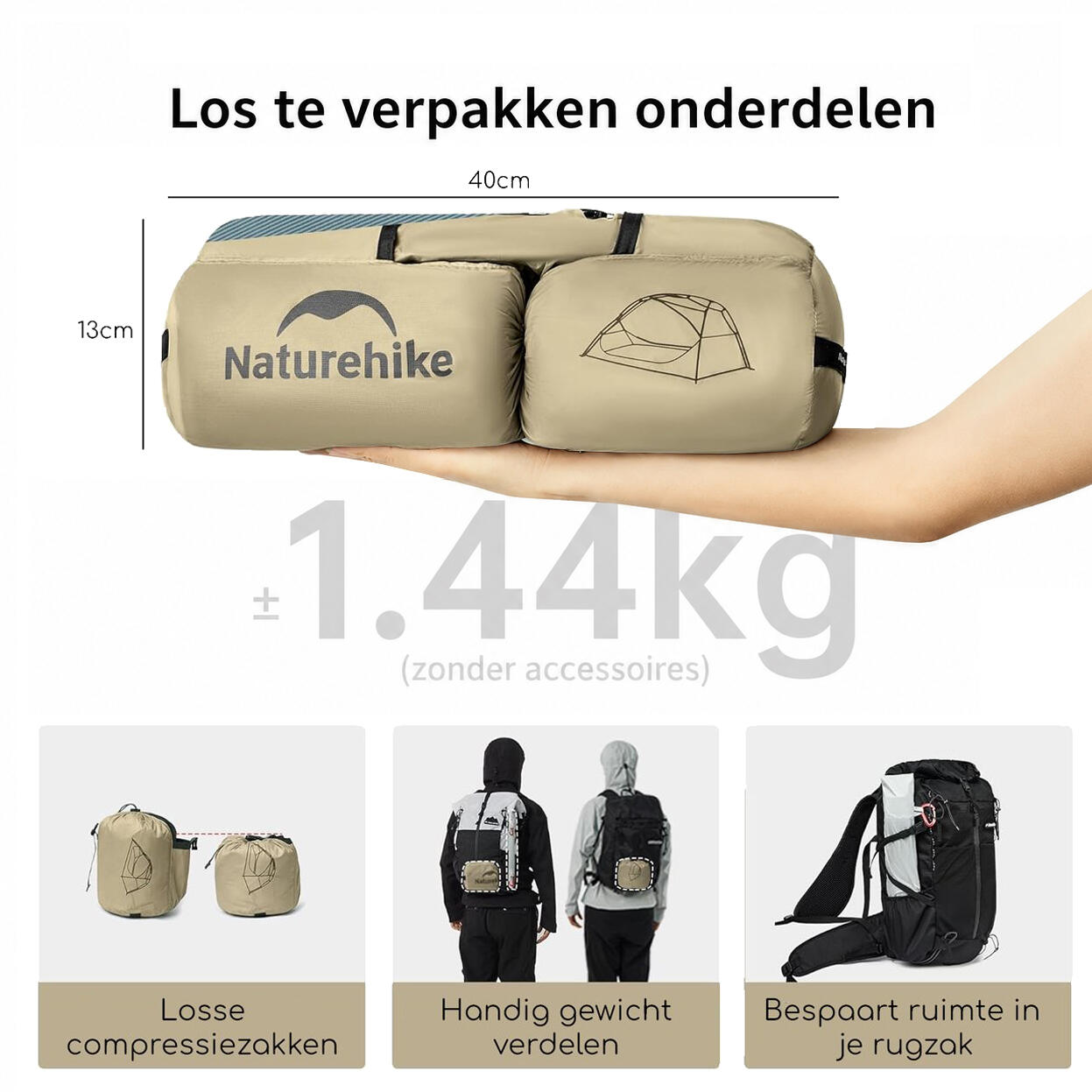 Star River™ UL 2-Persoons Ultralichte Backpacktent-Zandkleur 7/9
