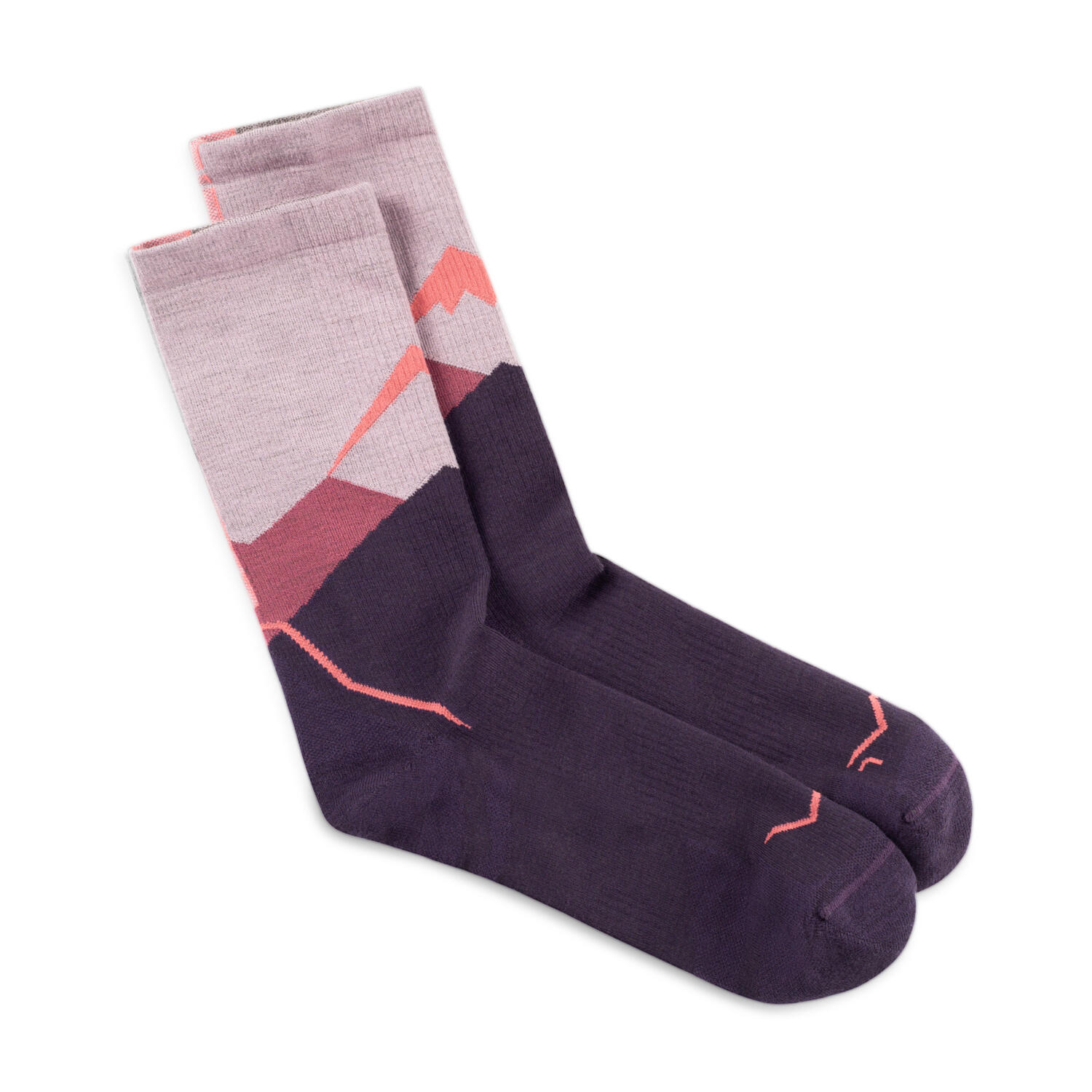 Buff Merino Lichtgewicht Crew Sokken Roze 2/4