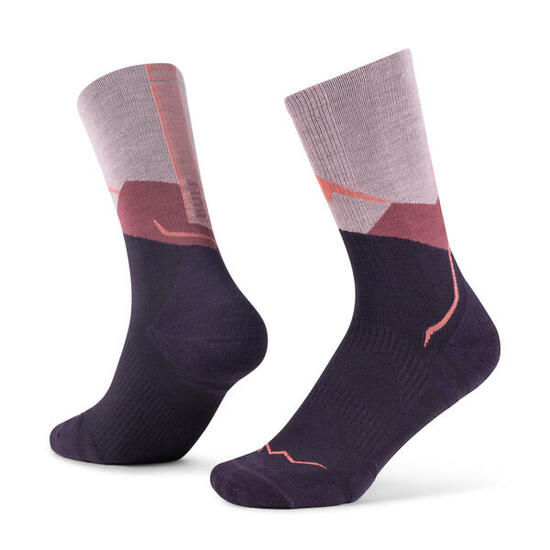 Buff Merino Lichtgewicht Crew Sokken Roze