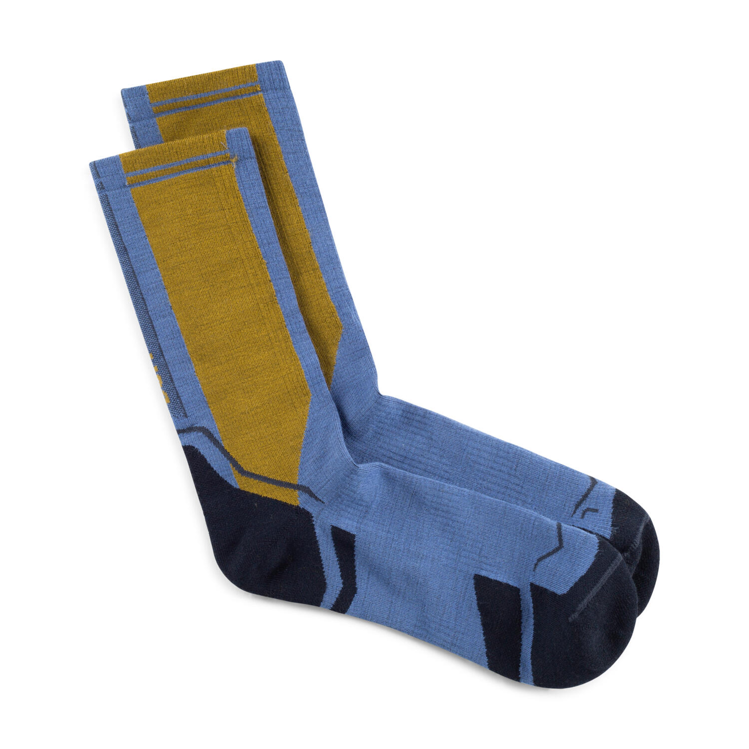 Meias Buff Merino Lightweight Crew Socks Azul/Bege 2/4