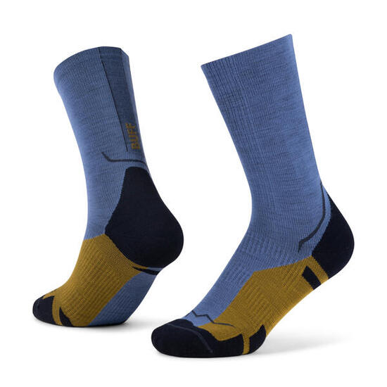Chaussettes Buff Merino Lightweight Crew Bleu/Beige