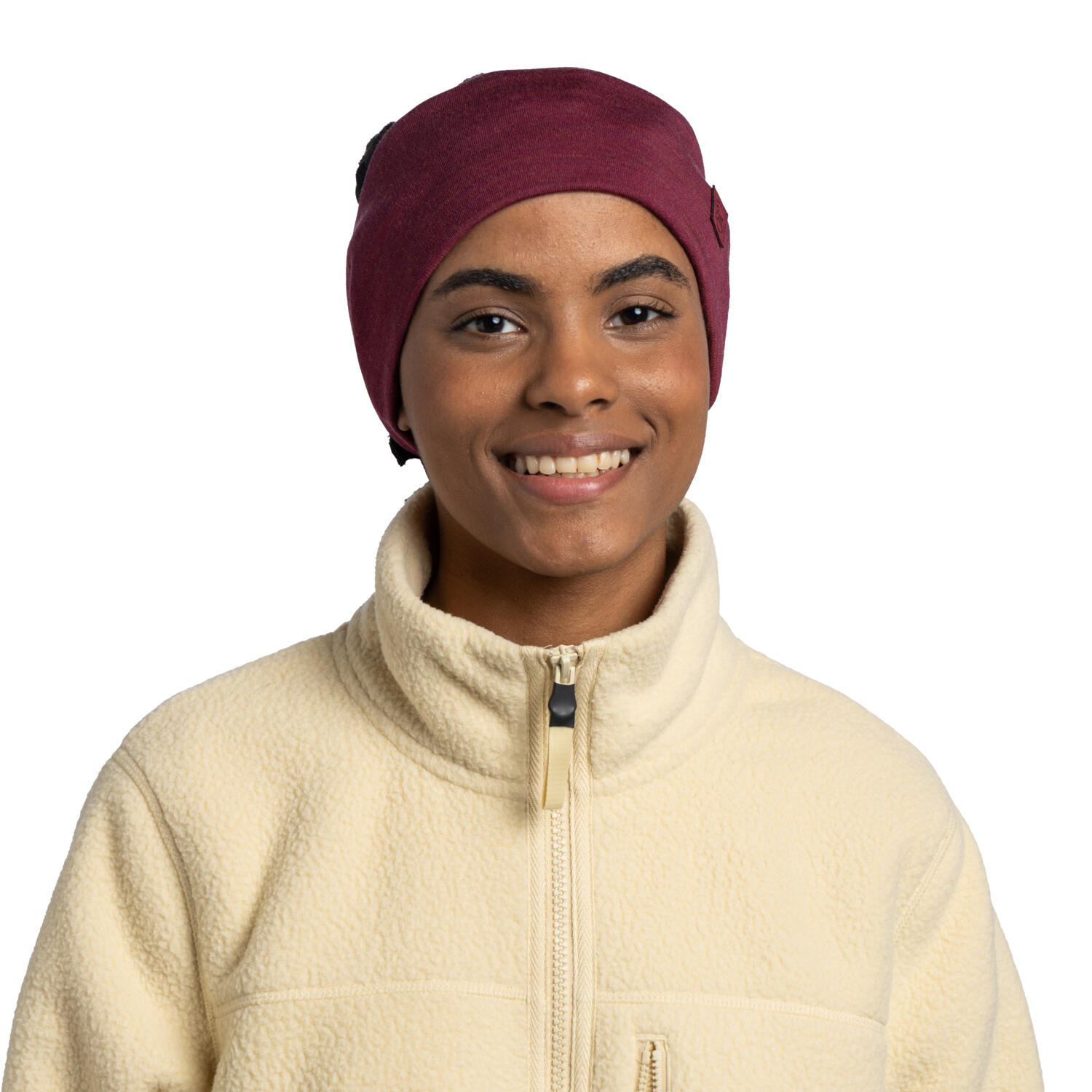 Bandeau Buff Merino Wide Bordeaux 2/7