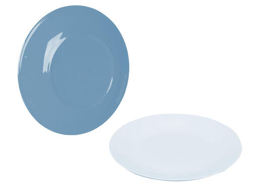 Frühstücksteller - Zweifarbig - Melamin - 4 Stück - Blau