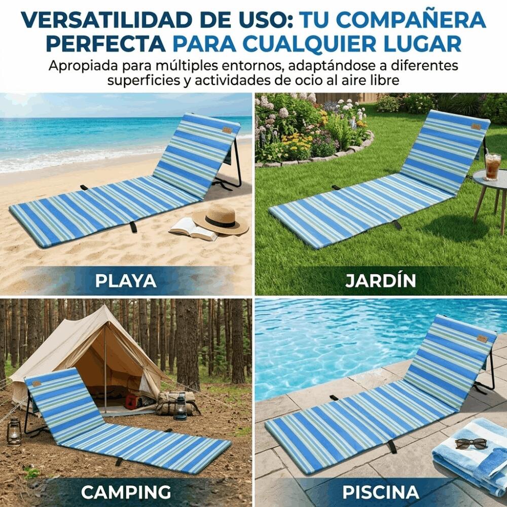 Devessport Esterilla de Playa Plegable con Respaldo Reclinable Kohala 2/7