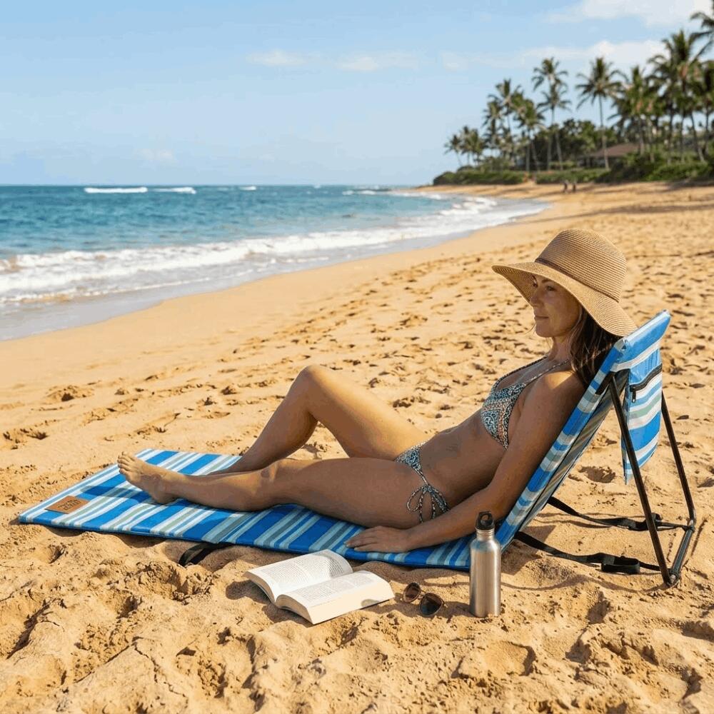 Devessport Esterilla de Playa Plegable con Respaldo Reclinable Kohala 7/7
