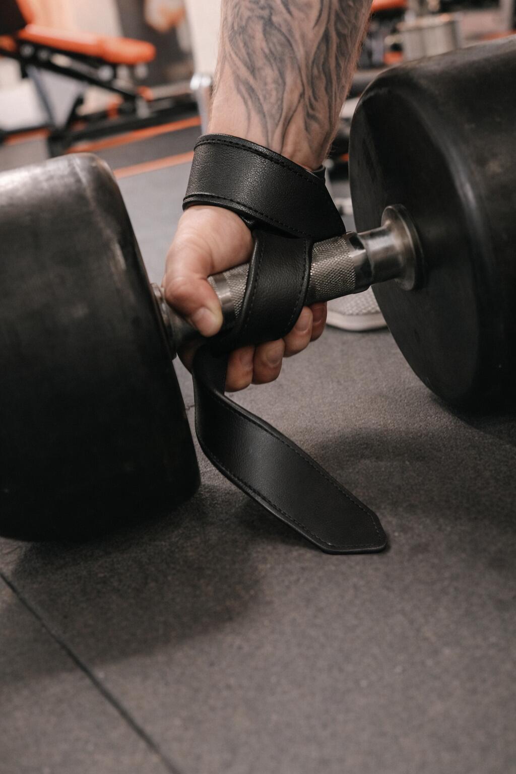 Lifting Straps - Powerlifting Straps - Leer - Deadlift Straps - Zwart 2/2
