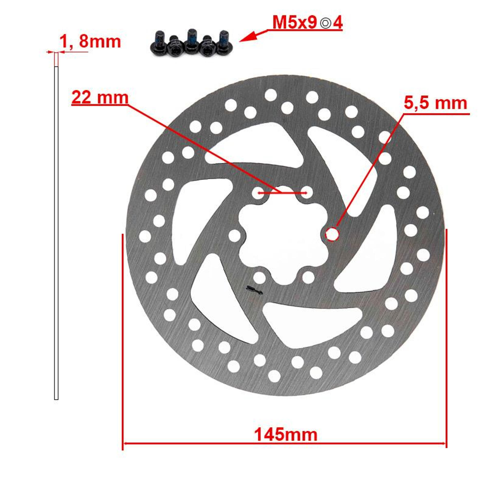 Disco de freno 145mm 6H plata 2/4