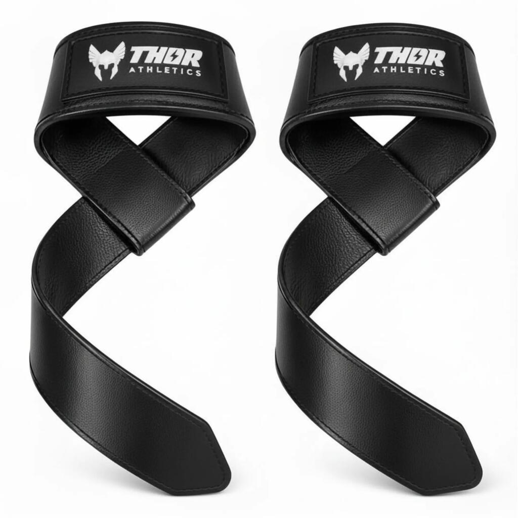 Lifting Straps - Leather - Deadlift - Black
