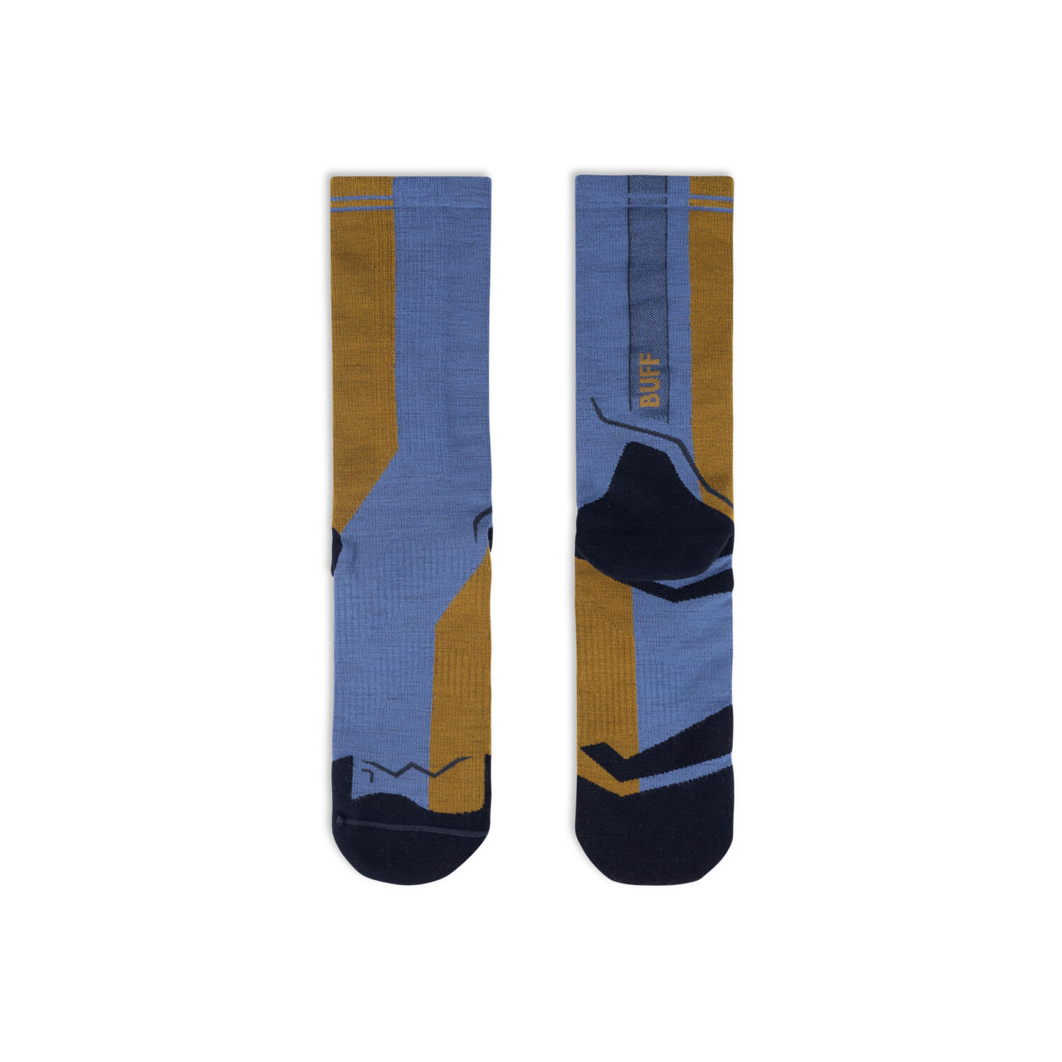 Meias Buff Merino Lightweight Crew Socks Azul/Bege 3/4
