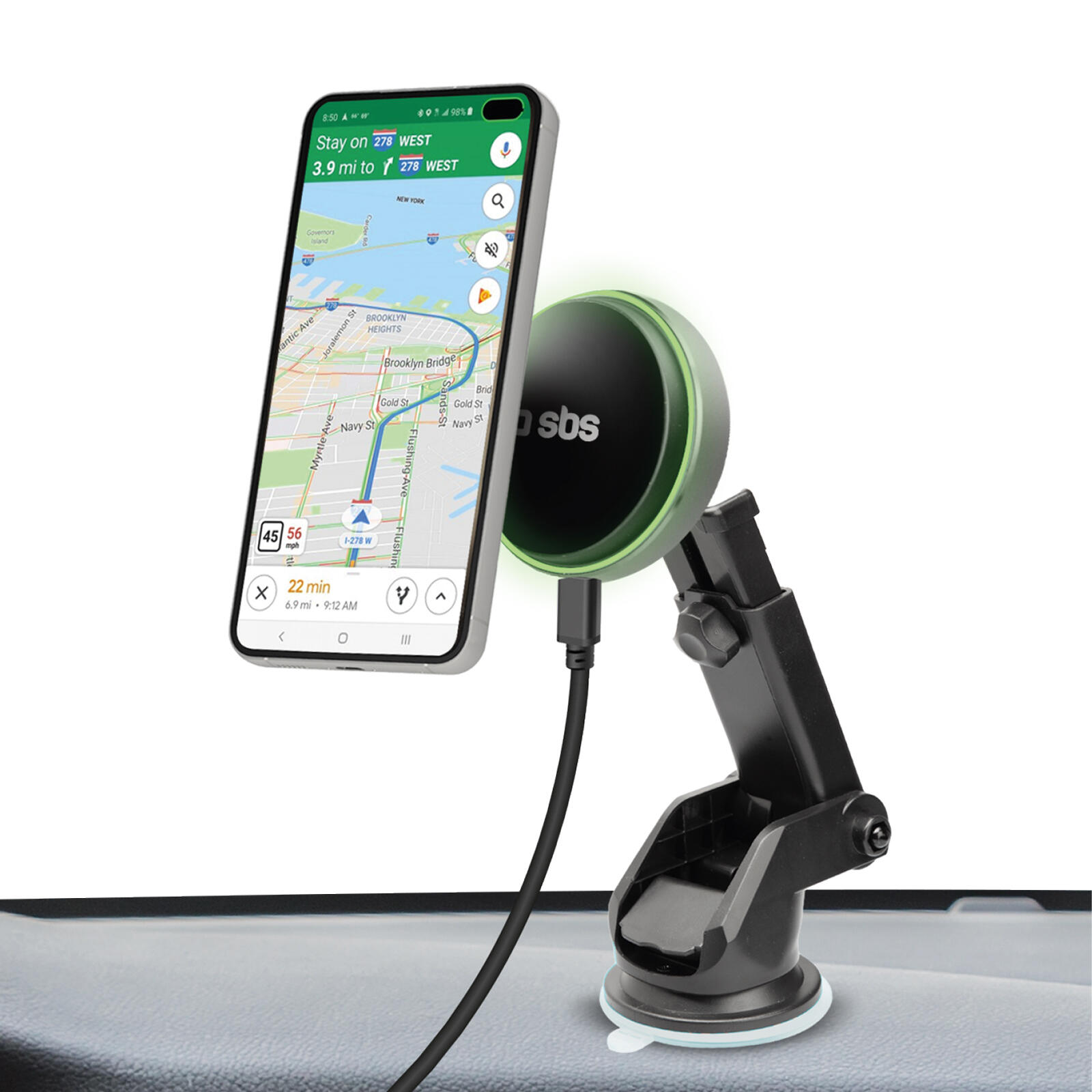 Supporto per Auto compatibile con Carica MagSafe per Parabrezza e Cruscotto 3/5