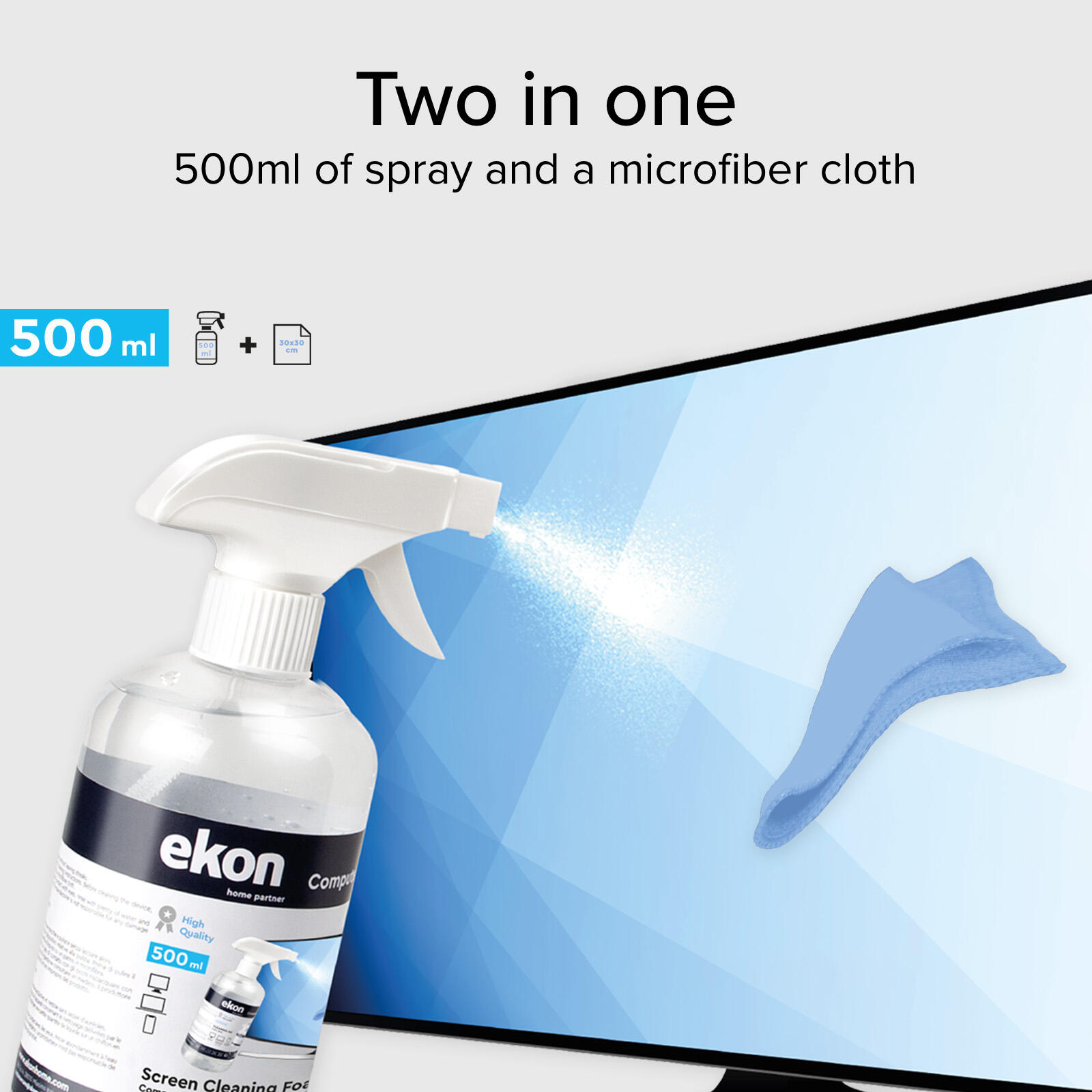 Spray detergente da 500 ml con panno in microfibra 2/5