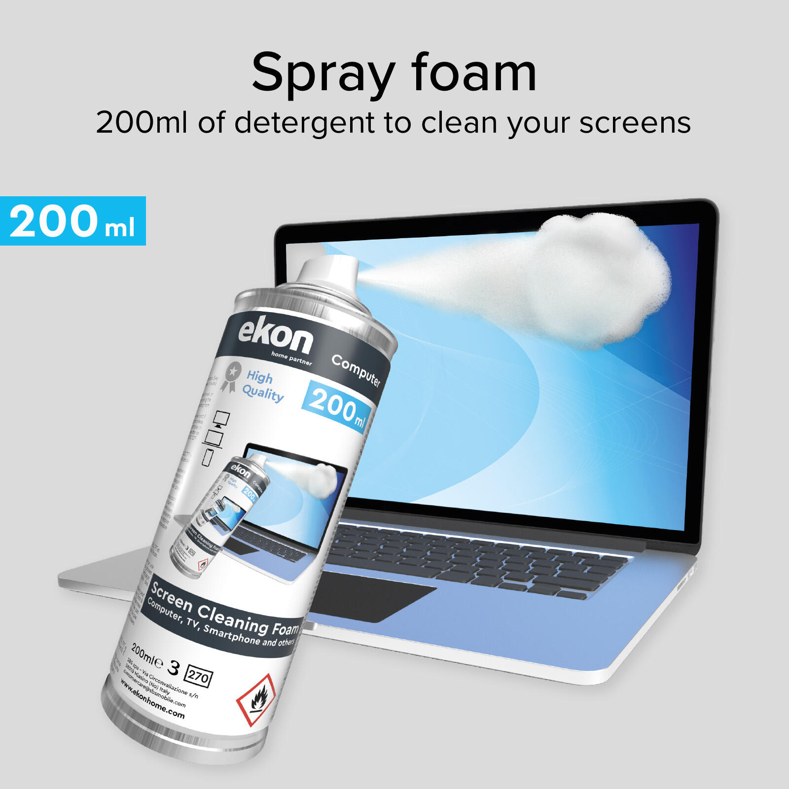 Schiuma per schermi, dispositivi, attrezzi da 200ml 2/5