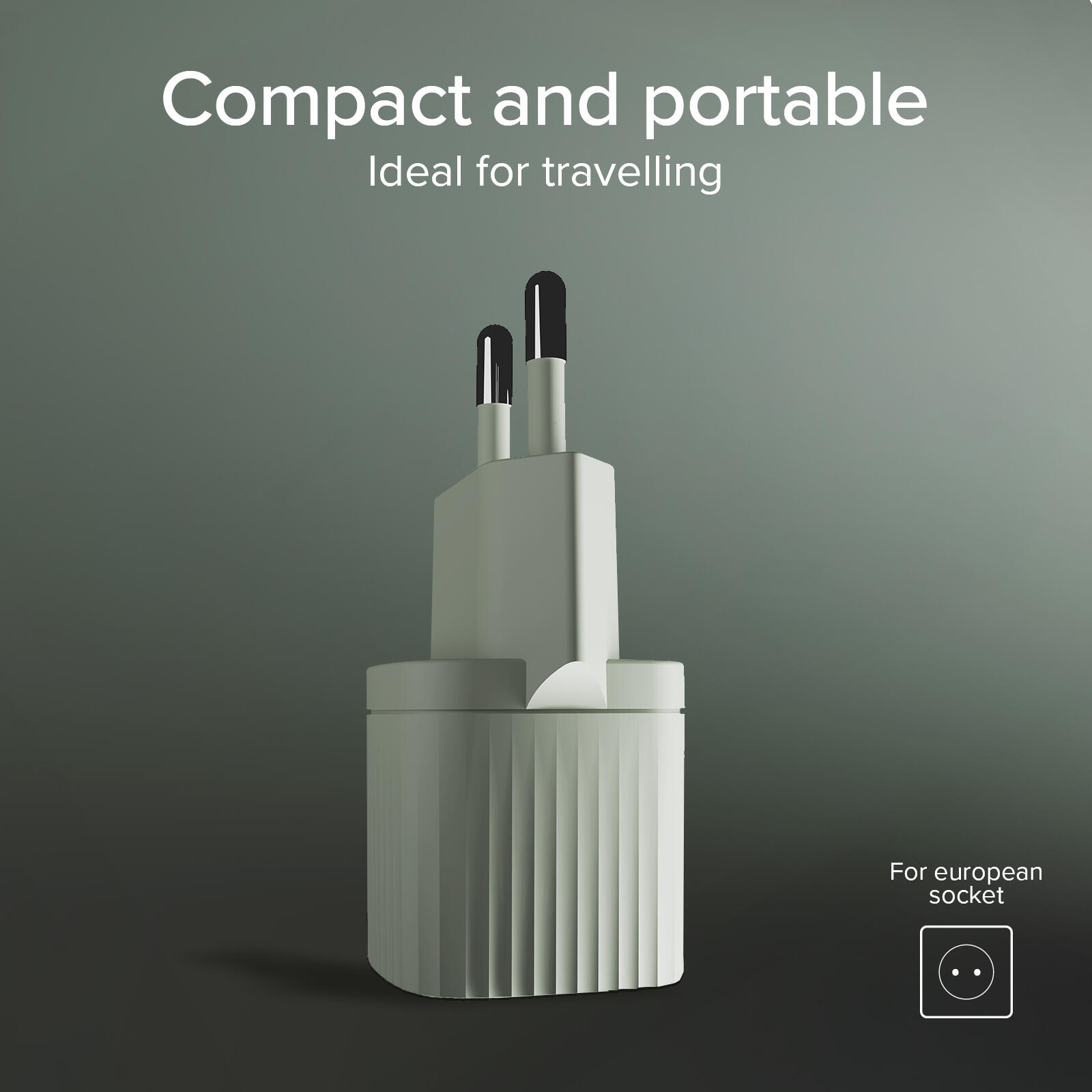 Caricatore USB-C ecologico, 25W, Power Delivery, Plastica riciclata GRS 7/7