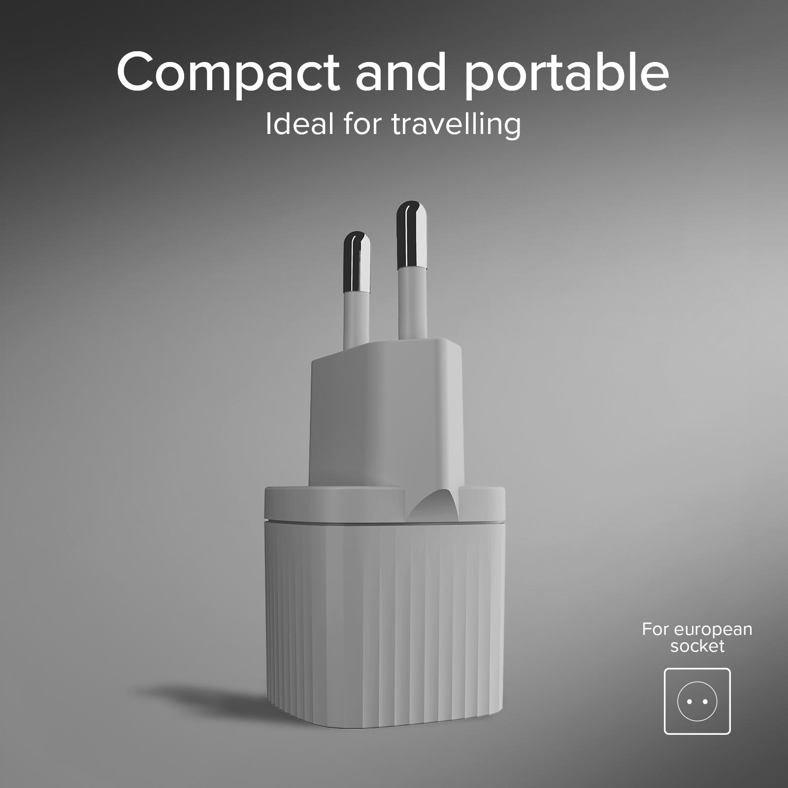 Caricatore USB-C ecologico, 25W, Power Delivery, Plastica riciclata GRS 7/7