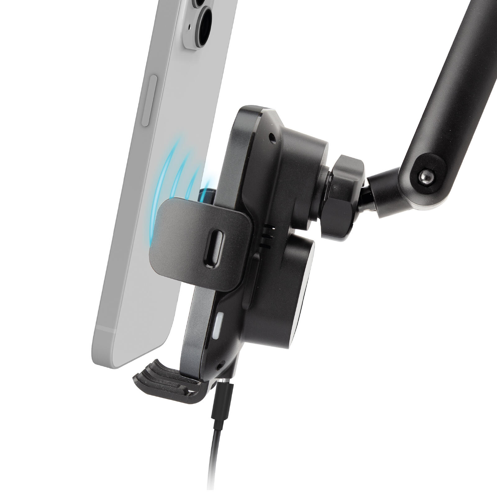 Support voiture pare‑brise/tableau de bord avec charge sans fil 15W 4/5