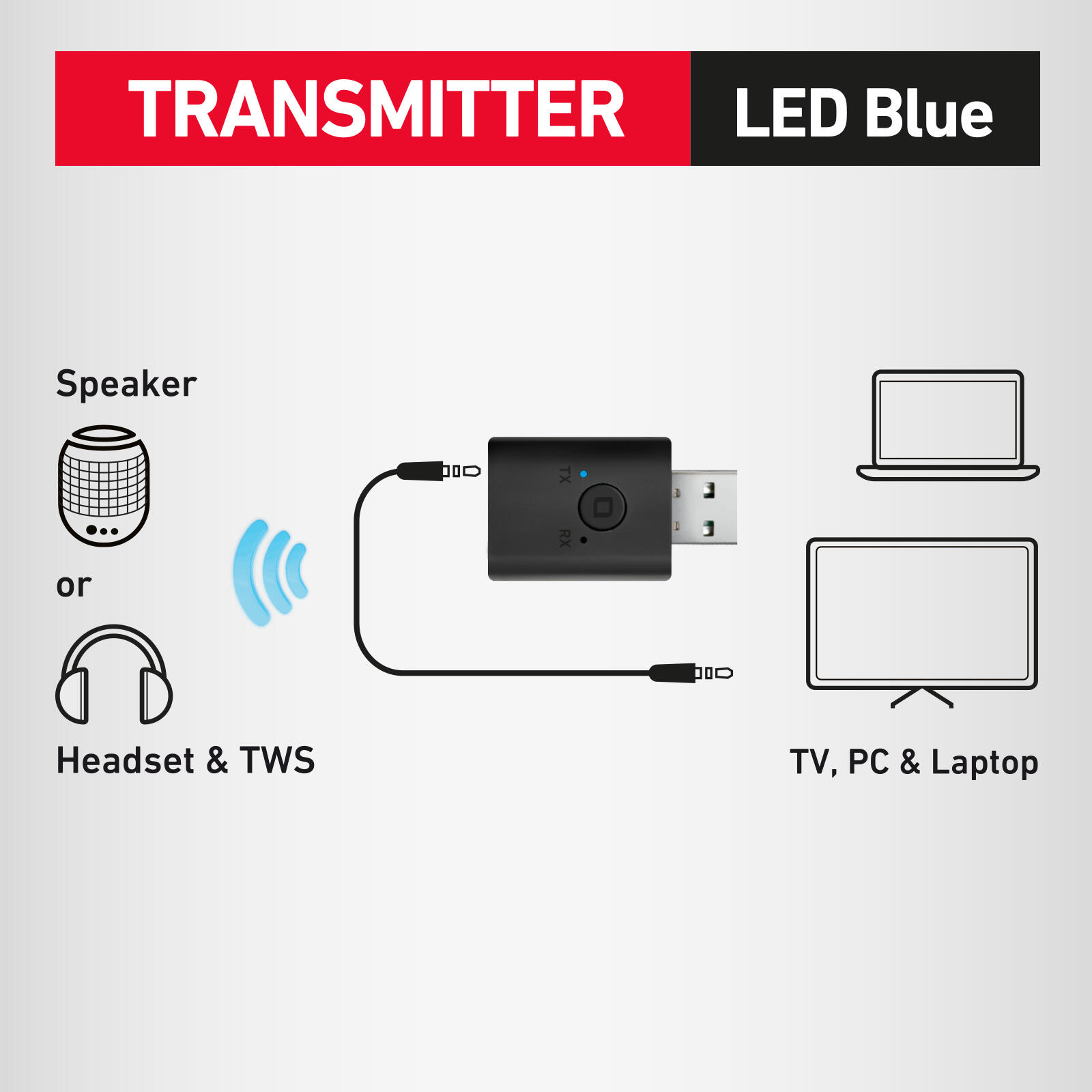 Adaptateur sans fil avec câble USB et Jack 3,5 mm 3/3