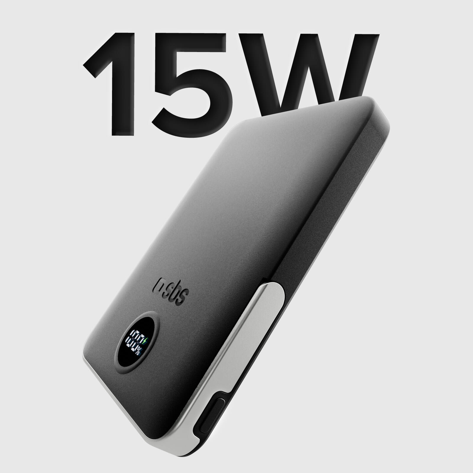 PowerBank 5000 mAh con stand integrato, compatibile con MagSafe 2/7