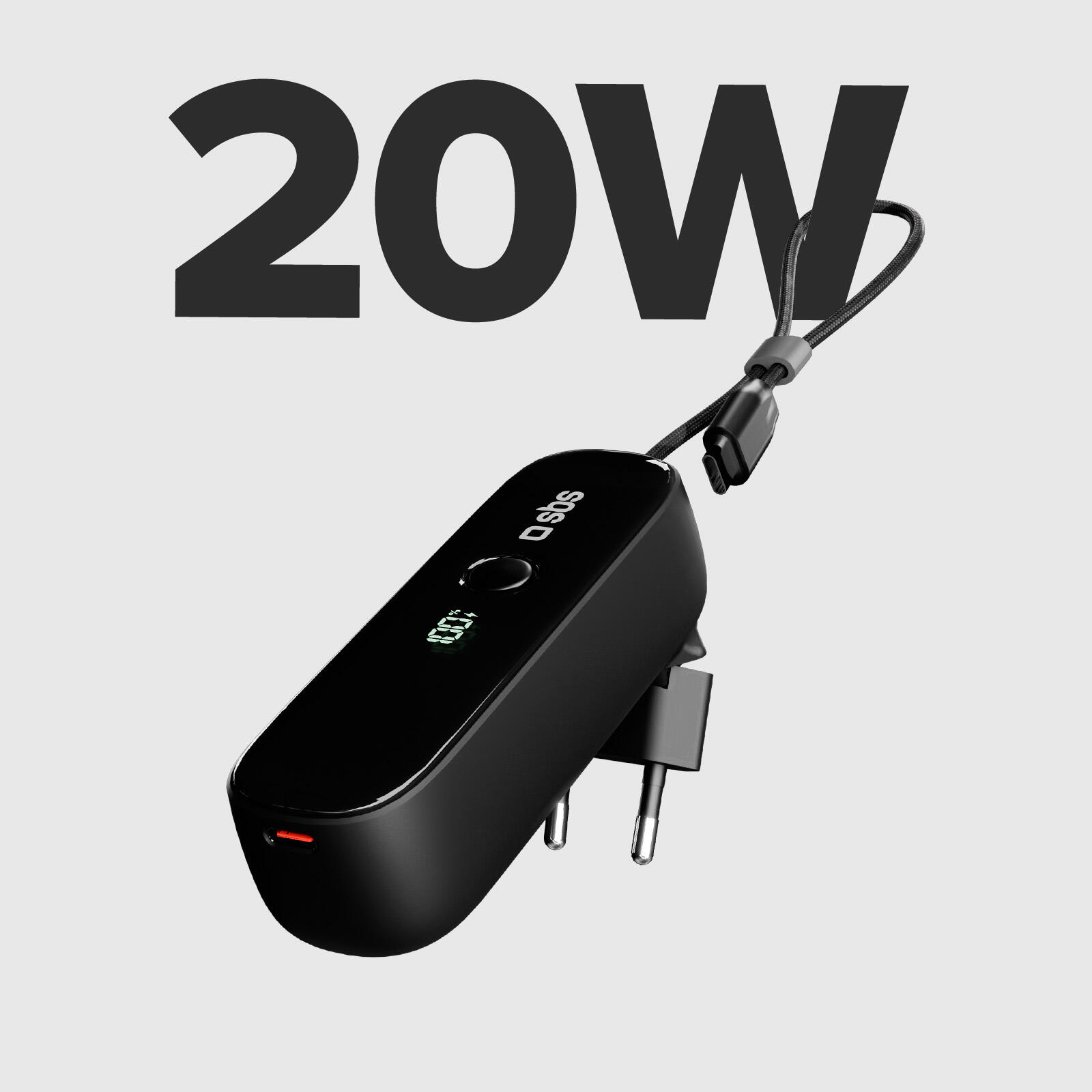 Powerbank Hybrid 5000 mAh PD 20 W ze zintegrowaną wtyczką 2/7