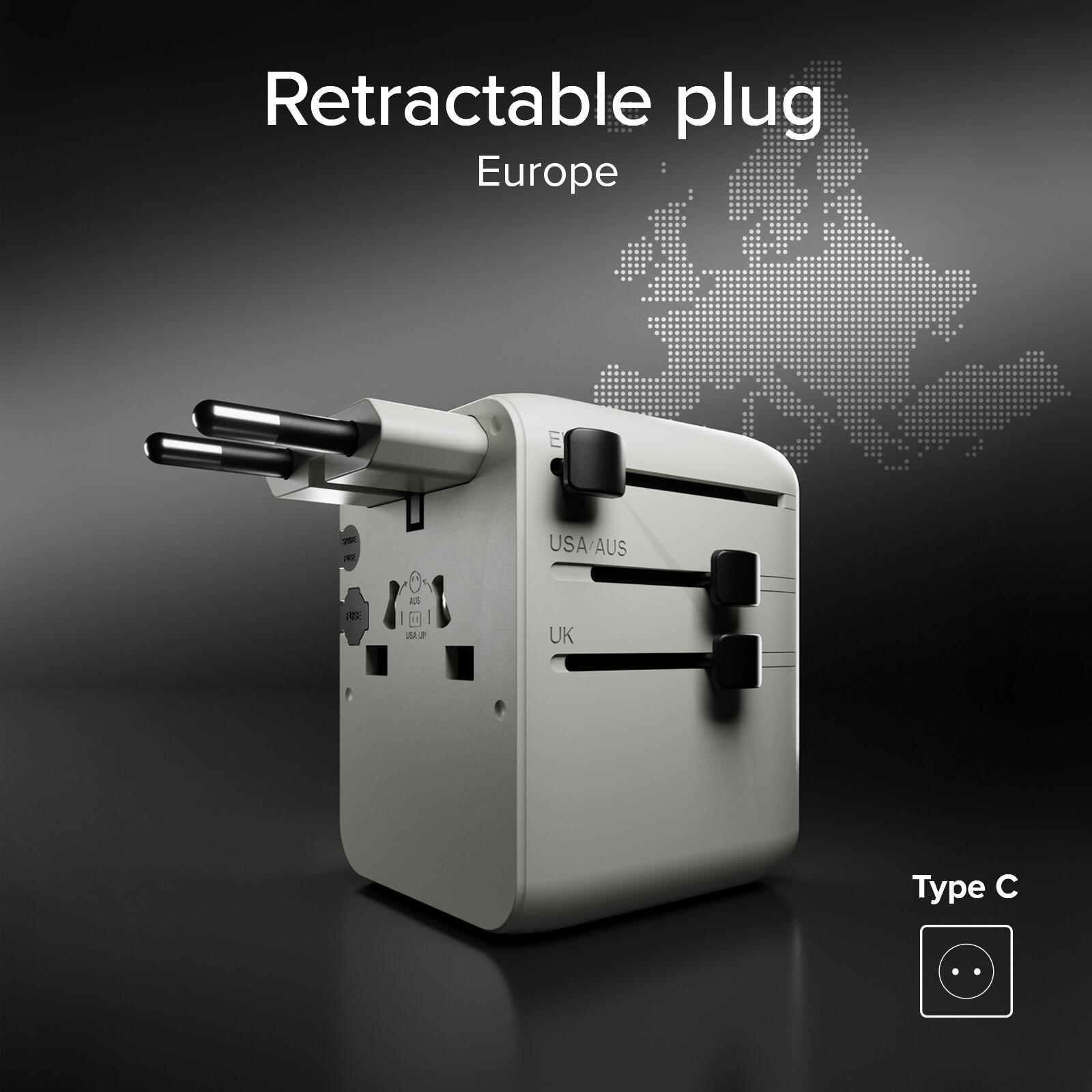 Caricatore universale da viaggio GaN per ricarica veloce - 5 Porte USB 4/7