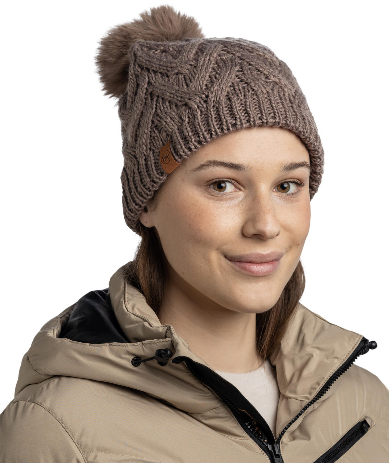Gorro Knitted & Fleece Band Mujer Buff Marrón ÚNICA 3/7